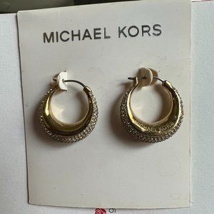 Michael Kors Gold-Plated Pavé Hoops